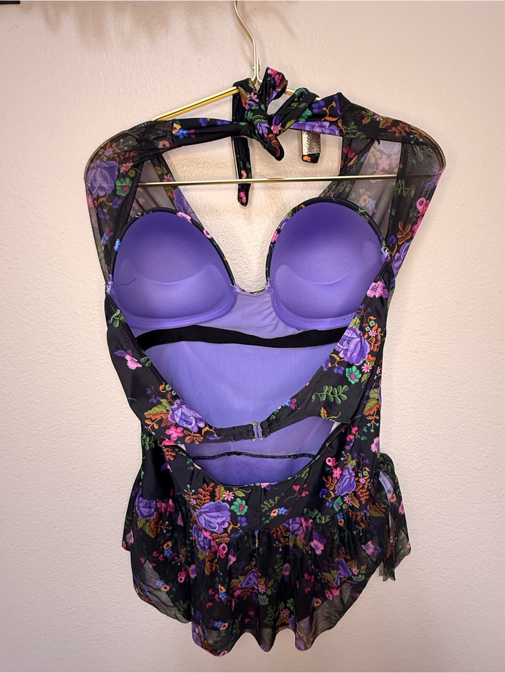 NWOT Gorgeous Marilyn Monroe Women's Ruffled Floral One Piece Swimswear sz 2XL - Picture 3 of 15